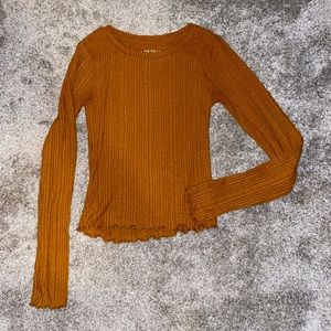 🚨Aeropostale Lettuce Trim Cropped LongSleeve